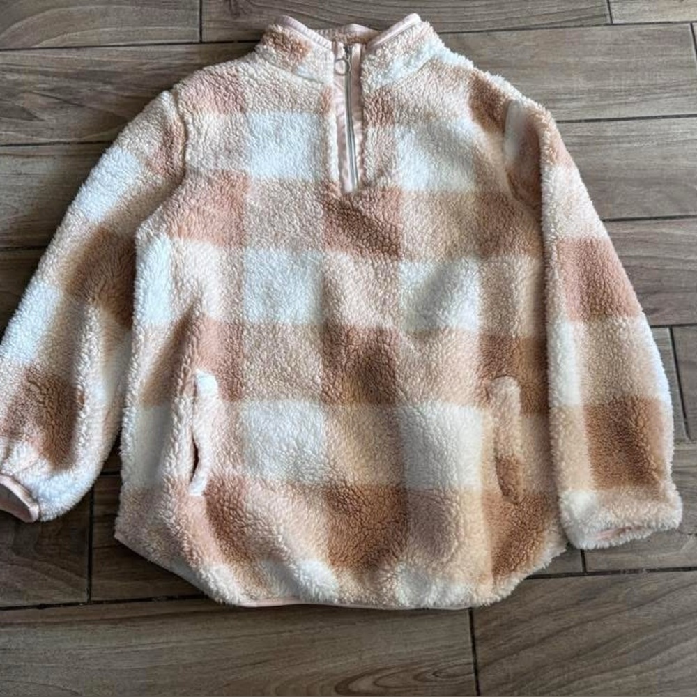 Source Unknown Tan and Cream Fleece Jacket